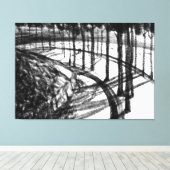 Schwarz-weiße Landschaft Holzkohle zeichnend Meer Leinwanddruck (Insitu (Holzboden))