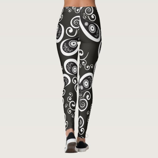 Schwarz-weiße Leggings (Rückseite)