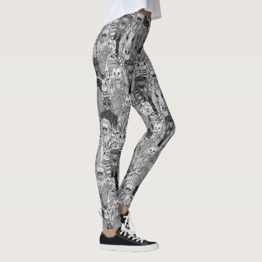 Schwarz-weiße Leggings (Rechts)