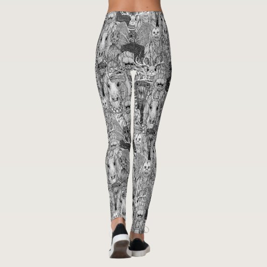 Schwarz-weiße Leggings (Rückseite)
