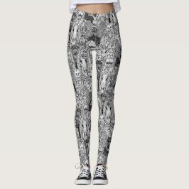 Schwarz-weiße Leggings