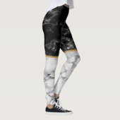 Schwarz-weiße Leggings aus Marmor (Rechts)