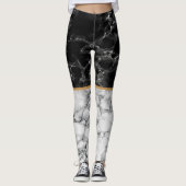 Schwarz-weiße Leggings aus Marmor (Vorderseite)