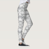 Schwarz-weiße Leggings aus Marmor (Rechts)