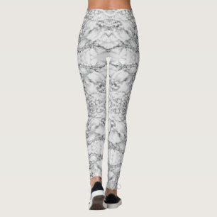 Schwarz-weiße Leggings aus Marmor