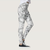 Schwarz-weiße Leggings aus Marmor (Rechts)