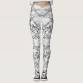 Schwarz-weiße Leggings aus Marmor (Vorderseite)