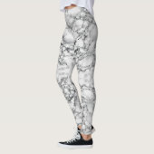 Schwarz-weiße Leggings aus Marmor (Links)
