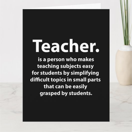 Schwarz-Weiße Lehrererwähnung Karte (Vorderseite)