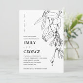 SCHWARZ-WEISSE LEITUNG ZEICHNEND FLORALISCHE KUPEL DANKESKARTE (Stehend Vorderseite)