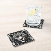 Schwarz-weiße Leopard Papier Untersetzer – Mehr Fo (Vor Ort)
