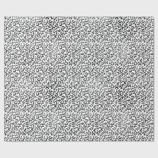 Schwarz-weiße Leopardrucke Geschenkpapier (Flach)