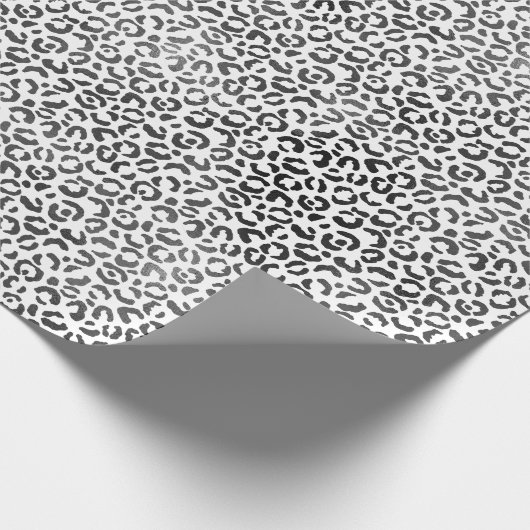 Schwarz-weiße Leopardrucke Geschenkpapier (Ecke)