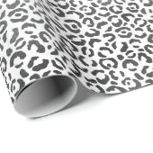 Schwarz-weiße Leopardrucke Geschenkpapier (Rolleneckpunkt)