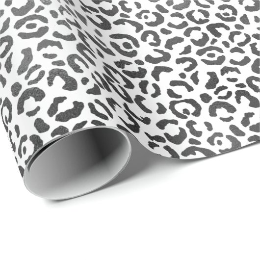 Schwarz-weiße Leopardrucke Geschenkpapier (Rolleneckpunkt)