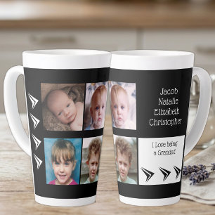 Schwarz-weiße Liebe als Großmutter mit Fotos Milchtasse