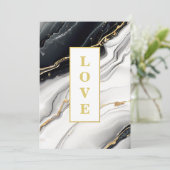 *~ SCHWARZ-WEISSE LIEBE AR66 QR + UAWG Agate Weddi Einladung (Stehend Vorderseite)