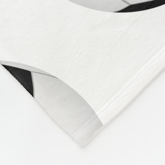 Schwarz-weiße Liebe-Fußball-Textstruktur Fleecedecke (Ecke)