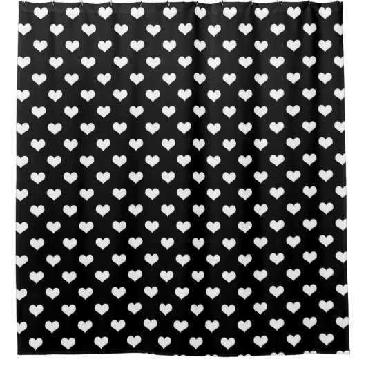 Schwarz-weiße Liebe Herzdesign Duschvorhang (Vorderseite)
