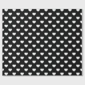 Schwarz-weiße Liebe Herzdesign Geschenkpapier (Flach)
