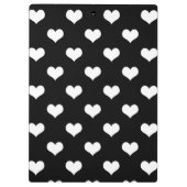 Schwarz-weiße Liebe Herzdesign Klemmbrett (Rückseite)