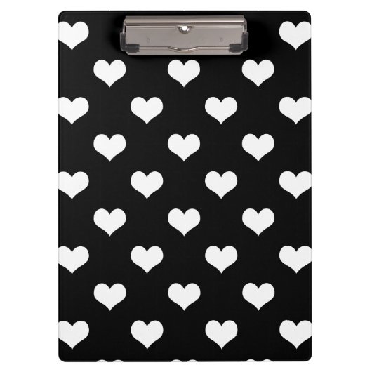 Schwarz-weiße Liebe Herzdesign Klemmbrett (Vorderseite)
