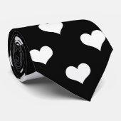Schwarz-weiße Liebe Herzdesign Krawatte (Gerollt)