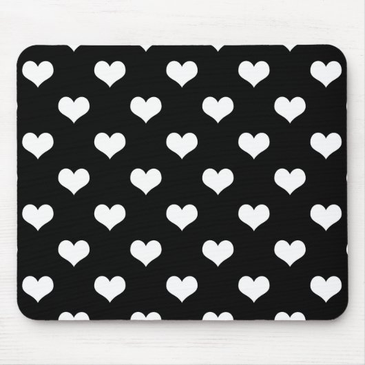 Schwarz-weiße Liebe Herzdesign Mousepad (Vorne)