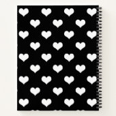 Schwarz-weiße Liebe Herzdesign Notizblock (Rückseite)
