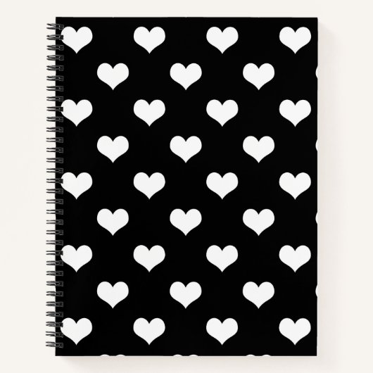 Schwarz-weiße Liebe Herzdesign Notizblock (Vorderseite)