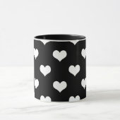 Schwarz-weiße Liebe Herzdesign Tasse (Zentrum)