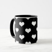 Schwarz-weiße Liebe Herzdesign Tasse (Vorderseite Links)