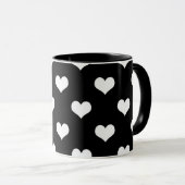Schwarz-weiße Liebe Herzdesign Tasse (VorderseiteRechts)