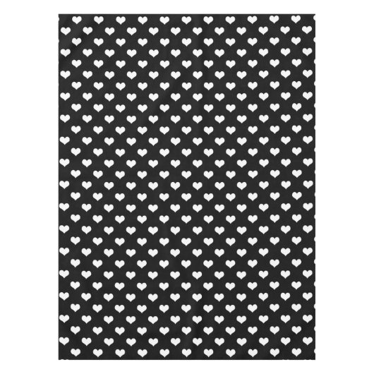 Schwarz-weiße Liebe Herzdesign Tischdecke (Vorderseite)