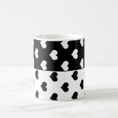 Schwarz-weiße Liebe Herzmuster Kaffeetasse (Mittel)
