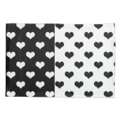 Schwarz-weiße Liebe Herzmuster Kissenbezug (Rückseite)