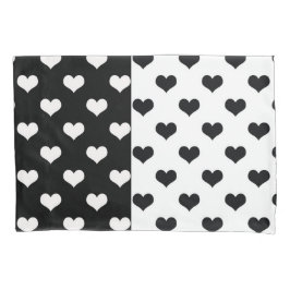 Schwarz-weiße Liebe Herzmuster Kissenbezug