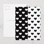 Schwarz-weiße Liebe Herzmuster Postkarte (Vorne/Hinten)