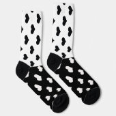Schwarz-weiße Liebe Herzmuster Socken (Rechts)