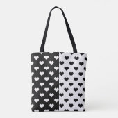 Schwarz-weiße Liebe Herzmuster Tasche (Rückseite)