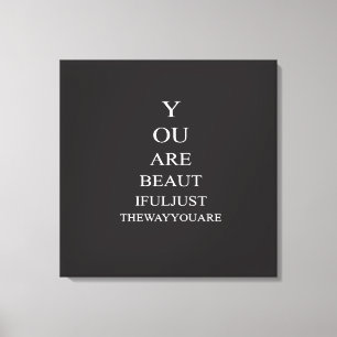 Schwarz-weiße Liebe Inspiration Zitat Leinwanddruck