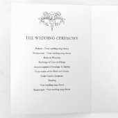 Schwarz-weiße Lilie Foto Hochzeit Dreifach-gefaltete Programmkarte (Innen Erste Seite)