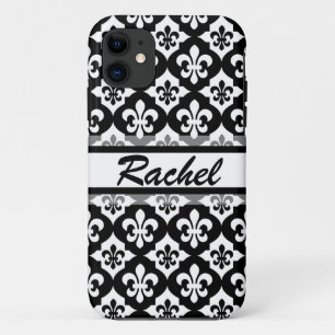 Schwarz-weiße Lilie Muster Case-Mate iPhone Hülle