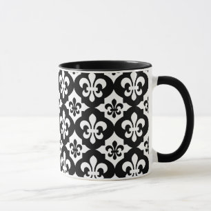 Schwarz-weiße Lilie Muster Tasse