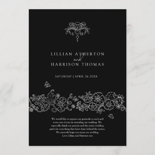 Schwarz-weiße Lilie Programm (Vorderseite)