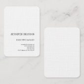 Schwarz-weiße Linen Minimalistisch Moderne Schlich Visitenkarte (Vorne/Hinten)