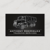 Schwarz-weiße Lines Illustration für Semi Truck Visitenkarte (Vorderseite)