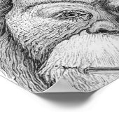 Schwarz-weiße Linie, Orangutan, Affen Kunst, Dicht Poster (Ecke)