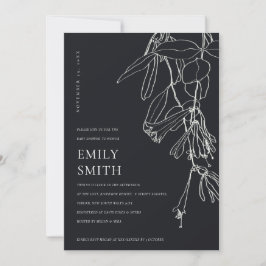 SCHWARZ-WEISSE LINIE ZEICHNEND BLUMENBABY-DUSCHKAR DANKESKARTE