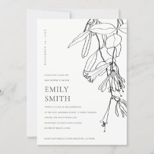 SCHWARZ-WEISSE LINIE ZEICHNEND BLUMENBABY-DUSCHKAR DANKESKARTE